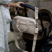 Ralphie Bear Quilted Changing Stroller Bag - Beige/Scallop