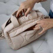 Ralphie Bear Quilted Changing Stroller Bag - Beige/Scallop