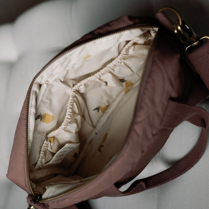 Ralphie Bear Quilted Stroller Bag - Mocha/Pears Print