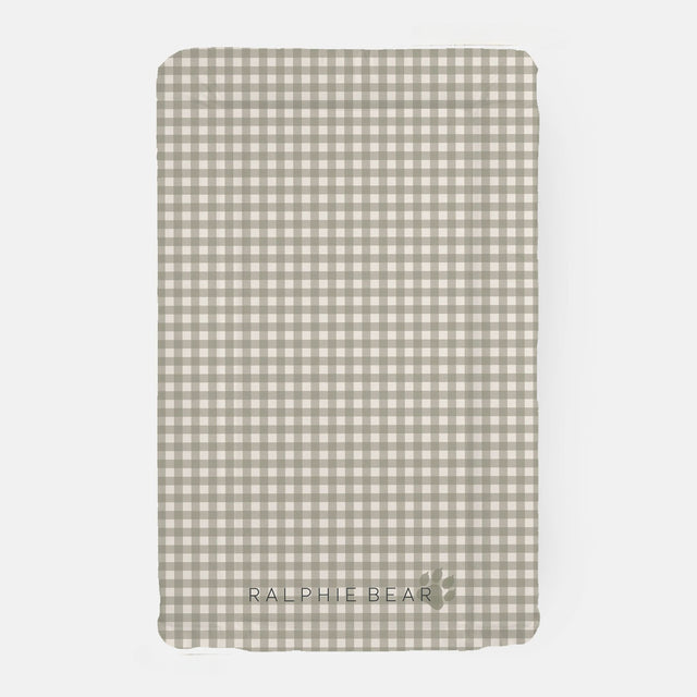 Ralphie Bear Table Changing Mat - Gingham Sage