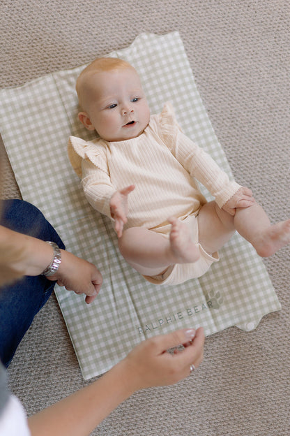 Ralphie Bear Baby Changing Compact Travel Mat - Gingham