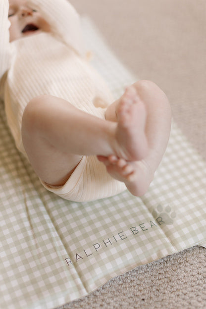 Ralphie Bear Baby Changing Compact Travel Mat - Gingham