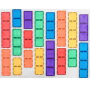 CONNETIX Magnetic Tiles 18 Piece Rainbow Rectangle Pack