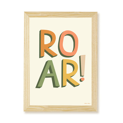 Hibou Design Roar Art Print - Cream
