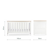 CuddleCo Burford Cot Bed - White & Oak