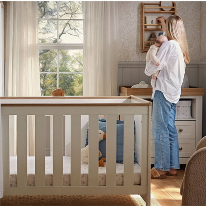 CuddleCo Burford Cot Bed - White & Oak