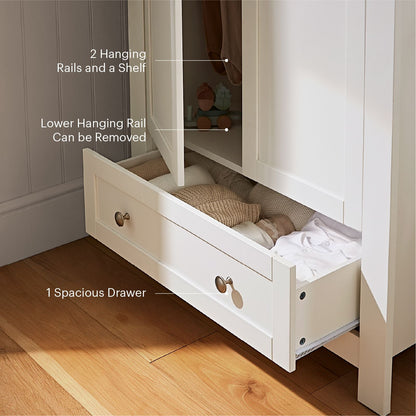 CuddleCo Burford 3 Piece Nursery Furniture Set - White & Oak