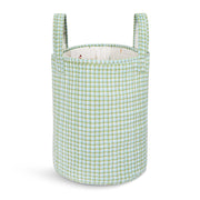 Avery Row Large Quilted Storage Basket - Little Farm / Greenhouse Gingham