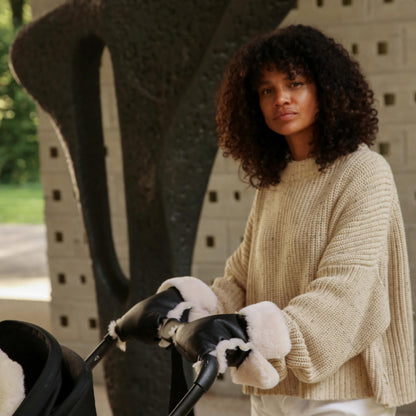 Binibamba Sheepskin Buggy Mittens - Milk