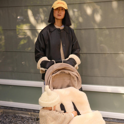 Binibamba Sheepskin Buggy Mittens - Milk