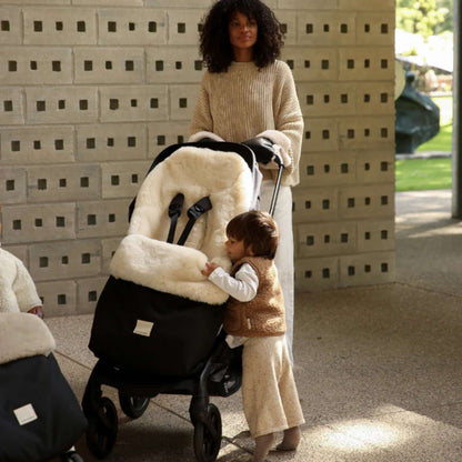 Binibamba Puffmuff Sheepskin Buggy Footmuff - Milk