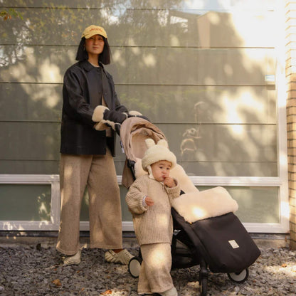 Binibamba Puffmuff Sheepskin Buggy Footmuff - Milk