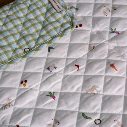 Avery Row Cotton Travel Baby Changing Mat - Greenhouse Gingham