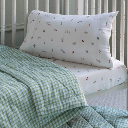 Avery Row Quilted Cotbed Bedspread - Greenhouse Gingham