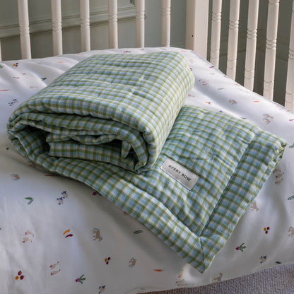 Avery Row Quilted Cotbed Bedspread - Greenhouse Gingham