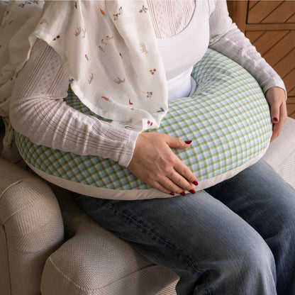 Avery Row Nursing Pillow - Greenhouse Gingham