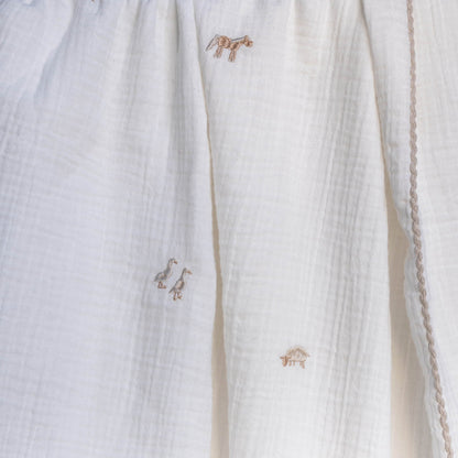 Avery Row Embroidered Muslin Blanket - Little Farm