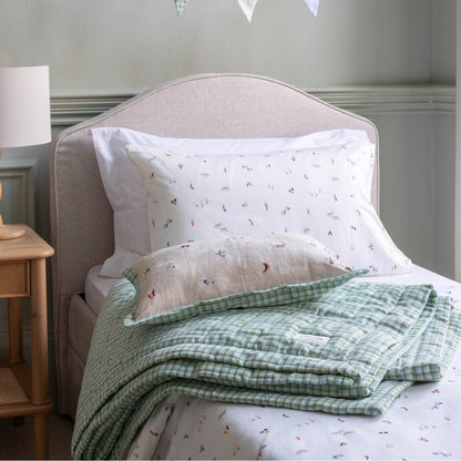 Avery Row Quilted Single Bedspread - Greenhouse Gingham