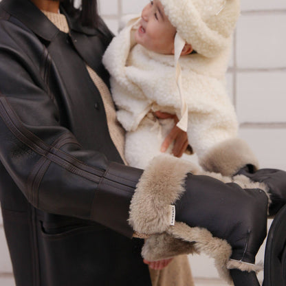 Binibamba Sheepskin Buggy Mittens - Toast