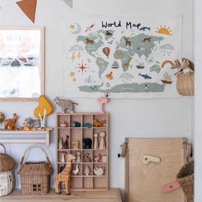 Kid of the Village World Map Wall Hanging - Small