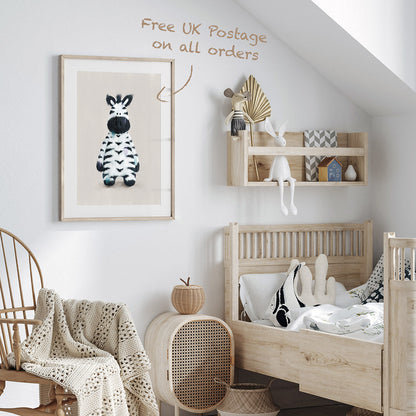 Tigercub Prints Neutral Safari Animals Nursery Prints Set of 3