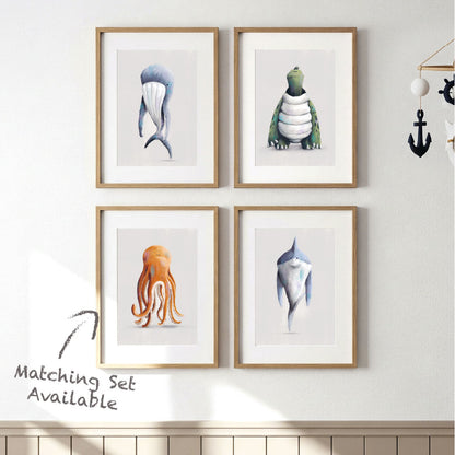Tigercub Prints Shark Sea-life Nursery Print