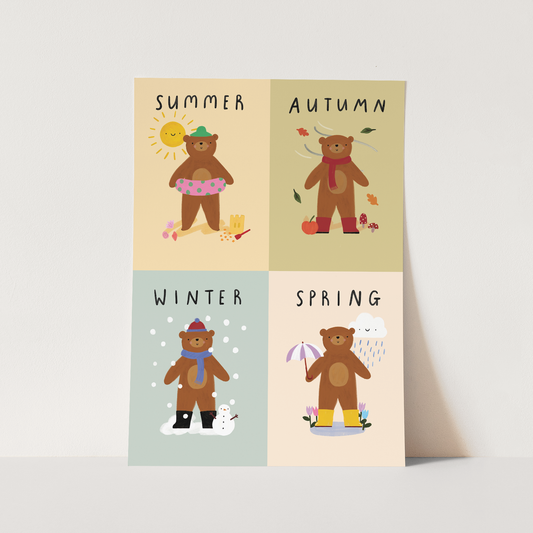 Kid Of The Village The Seasons Fine Art Print