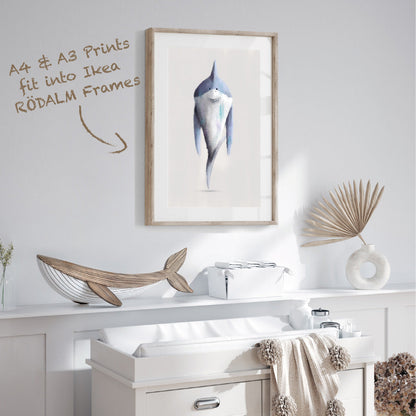 Tigercub Prints Shark Sea-life Nursery Print