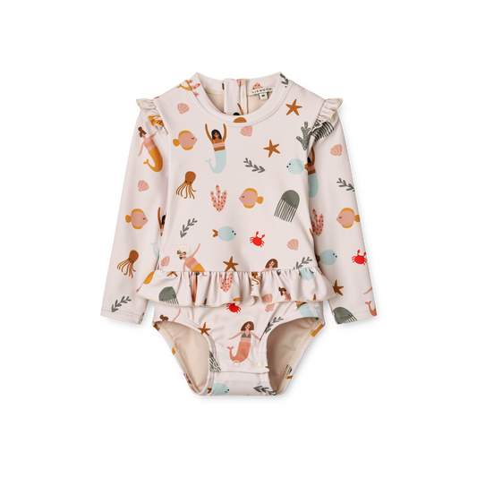 Liewood Sille Baby Printed Swimsuit - Mermaids / Sandy