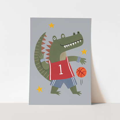 Kid of the Village Slam Dunk Croc Fine Art Print