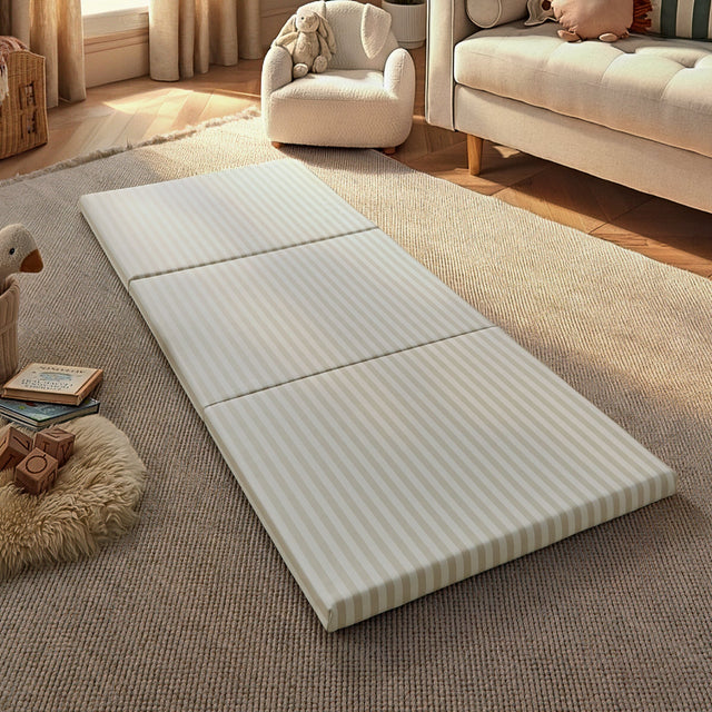 CuddleCo Soft Play 3-Fold Tumble Mat - Cookie Stripe