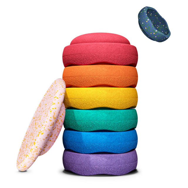 Stapelstein Spring Special Stepping Stones - Rainbow Petal 6+1 with Mini