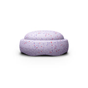 Stapelstein Stepping Stone in a light lavender violet with a multicolor speckled pattern of red and purple flecks, shown against a plain white background.