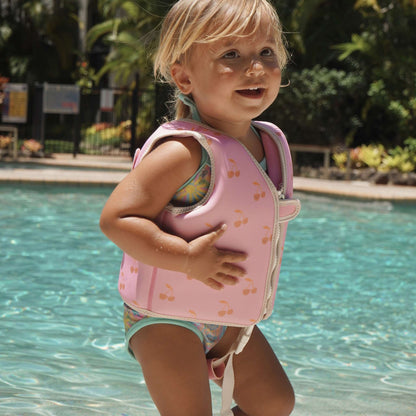 Sunnylife Into The Wild Kids Swim Vest - Candy Cherry