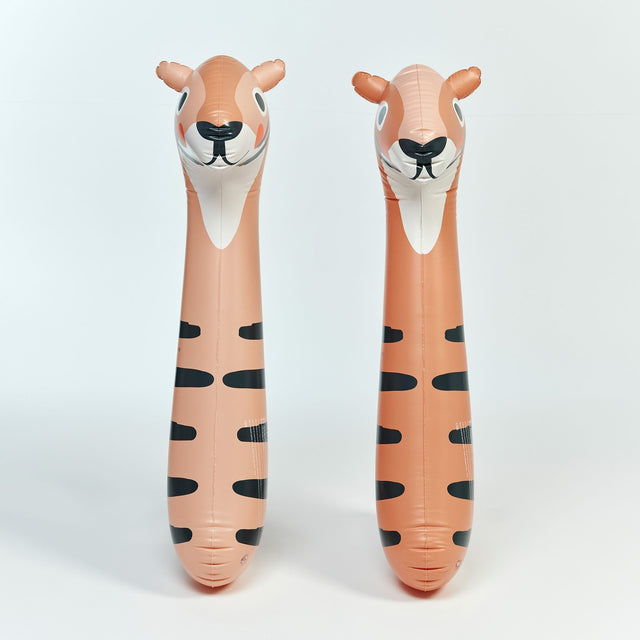 Sunnylife Kids Tino The Tiger Inflatable Noodle Set Of 2 - Clay