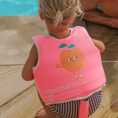 Sunnylife Poppy The Peach Kids Swim Vest - Neon Pink