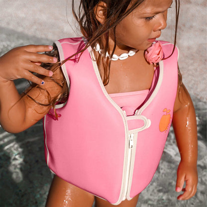 Sunnylife Poppy The Peach Kids Swim Vest - Neon Pink