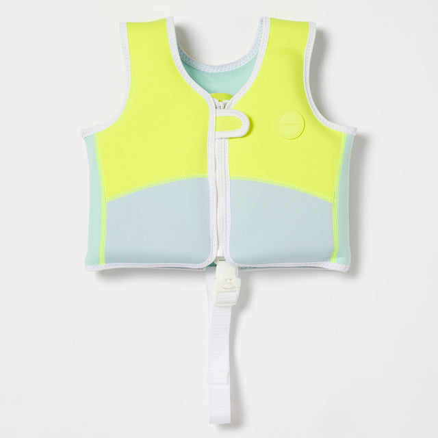Sunnylife Salty The Shark Swim Vest - Aqua Neon Yellow