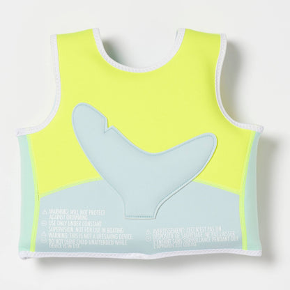 Sunnylife Salty The Shark Swim Vest - Aqua Neon Yellow