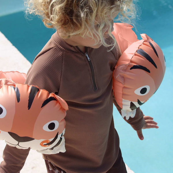 Sunnylife Tino The Tiger Inflatable Arm Band - Clay | Scandiborn