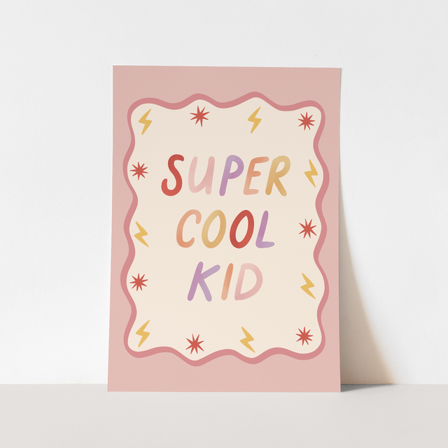 Kid of the Village Super Cool Kid Fine Art Print - Pink