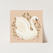 Kid of the Village Swan Fine Art Print - Peach
