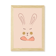 Hibou Design Sylvie Rabbit Art Print - Coral