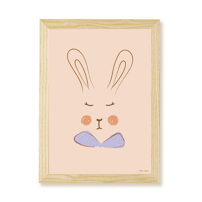 Hibou Design Sylvie Rabbit Art Print - Lilac