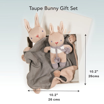 ThreadBear Design Baby Threads Taupe Bunny Gift Set