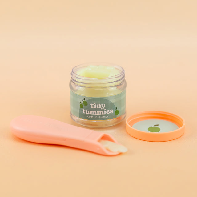 Tiny Harlow - Tiny Tummies Apple Puree Food Jar & Spoon Set