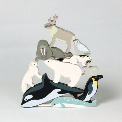 Tender Leaf Wooden Polar Animals Set / Shelf