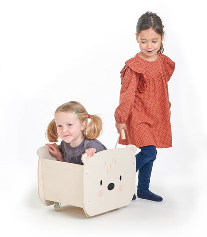 Tender Leaf Pull Along Bear Cart