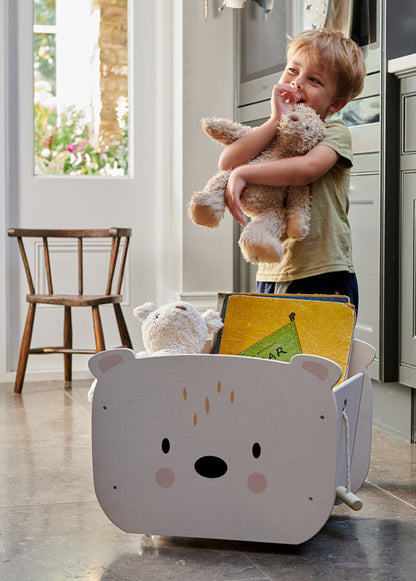 Tender Leaf Pull Along Bear Cart