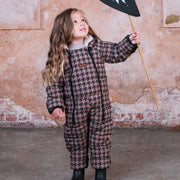 Toastie Quilted Snowsuit - Toffee Houndstooth